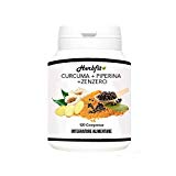 HERBFIT CURCUMA+PIPERINA+ZENZERO | 120 cps. Naturali Di Puro Estratto Di Curcumina (320 Mg), Piperina (20 Mg) Al 95% di Concentrazione, Zenzero R.ma | Antinfiammatorio-Antidolorifico-Antiossidante