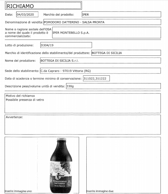 allerta salsa iper