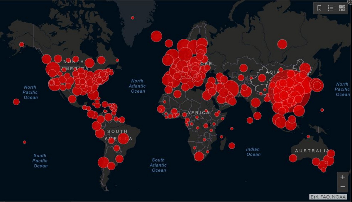 coronavirus mappa
