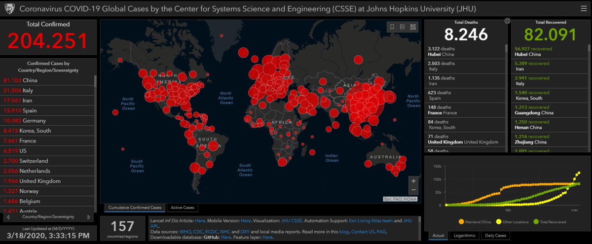 coronavirus mappa