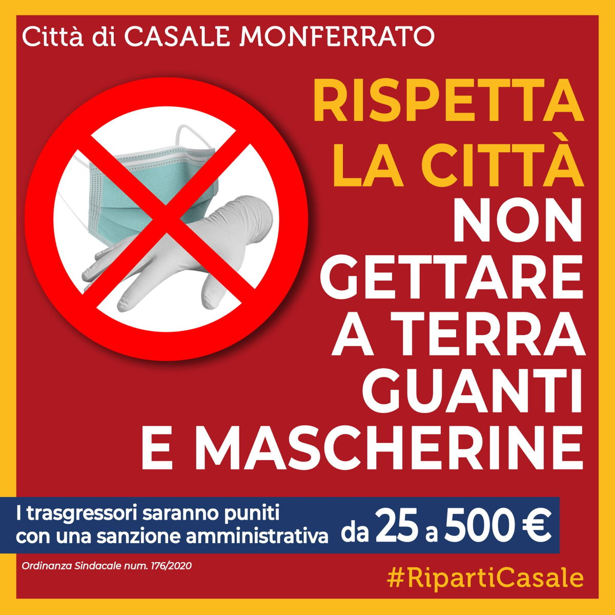 abbanndono mascherine guanti casale di monferrato
