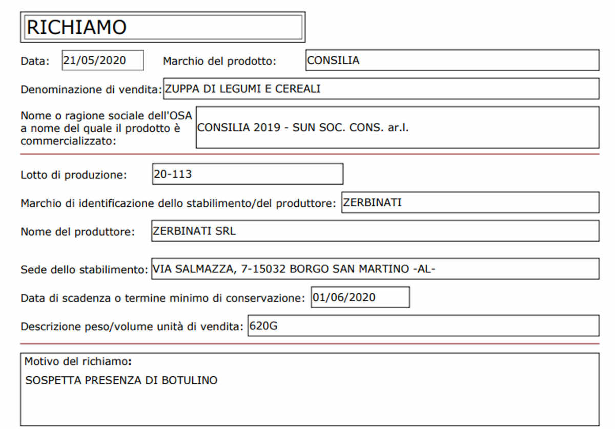 richiamo zuppa consilia