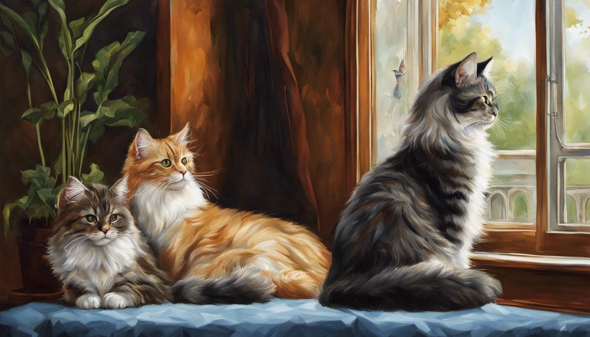 Illustrazione di gatti affettuosi che giocano insieme
