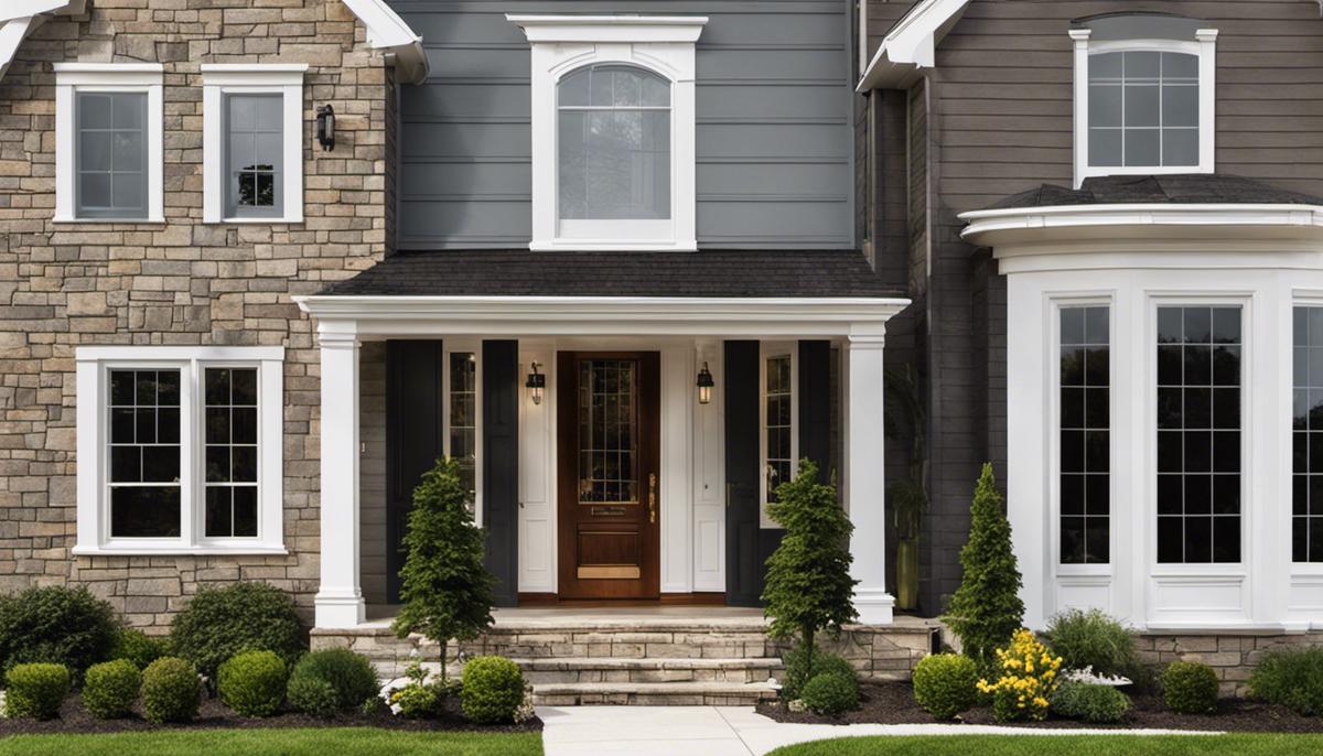 An image showing different architectural styles, such as modern, traditional, colonial, to help visualize the concept of choosing a door style based on the architecture of the house.