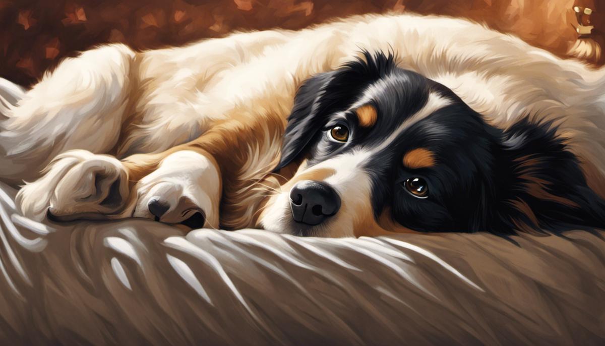 Illustration of a dog sleeping on its own bed