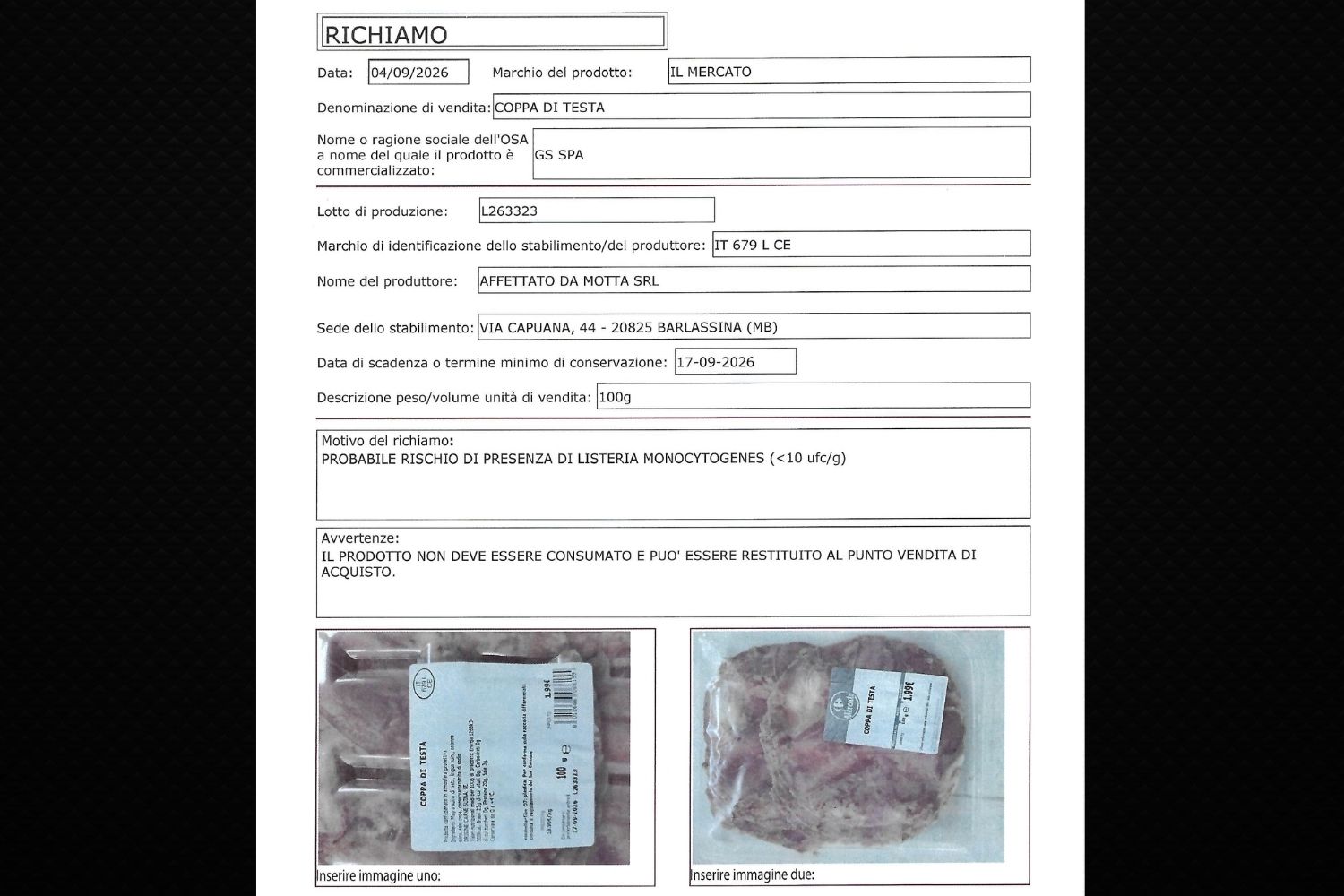 richiamo coppa