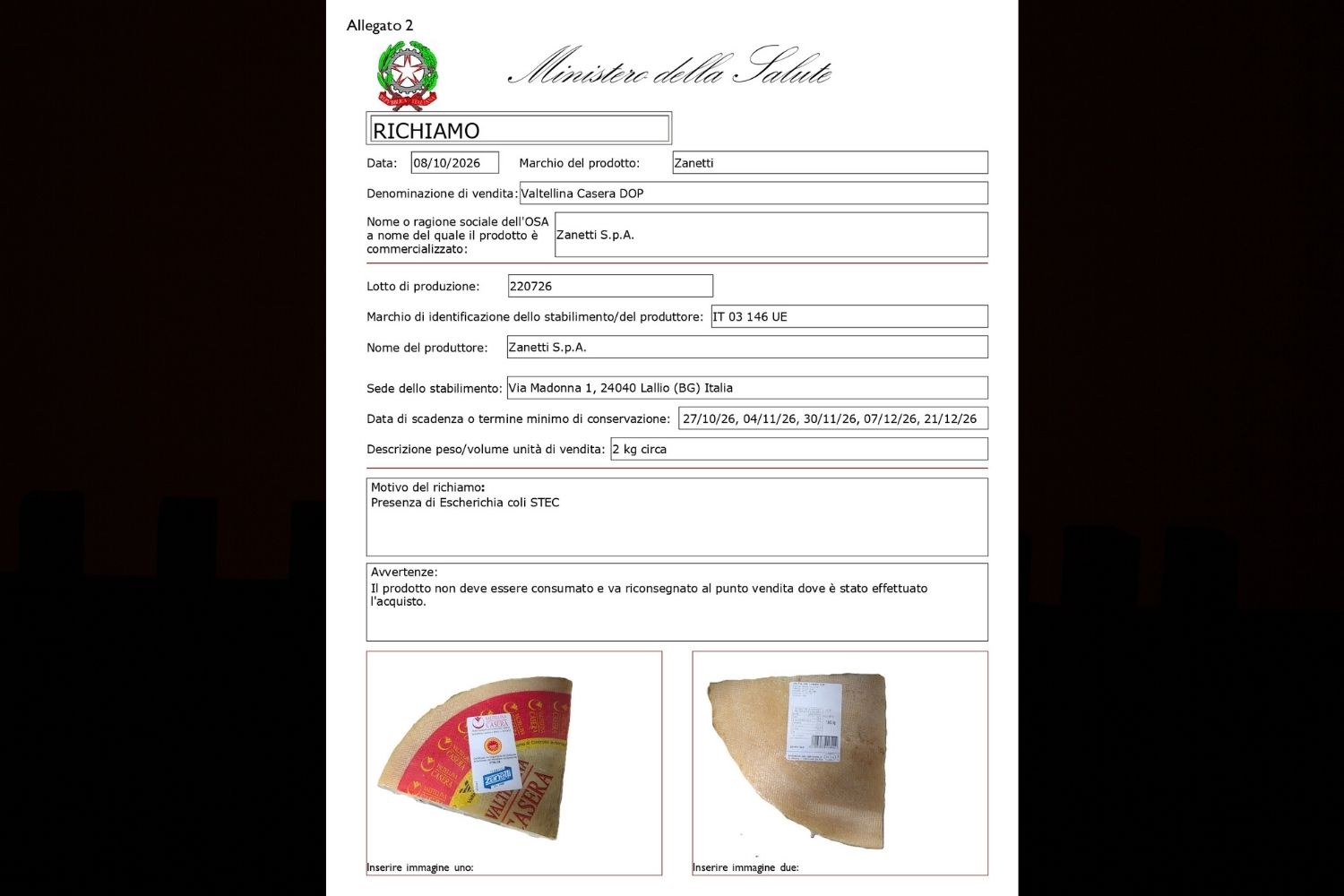 Valtellina Casera Dop