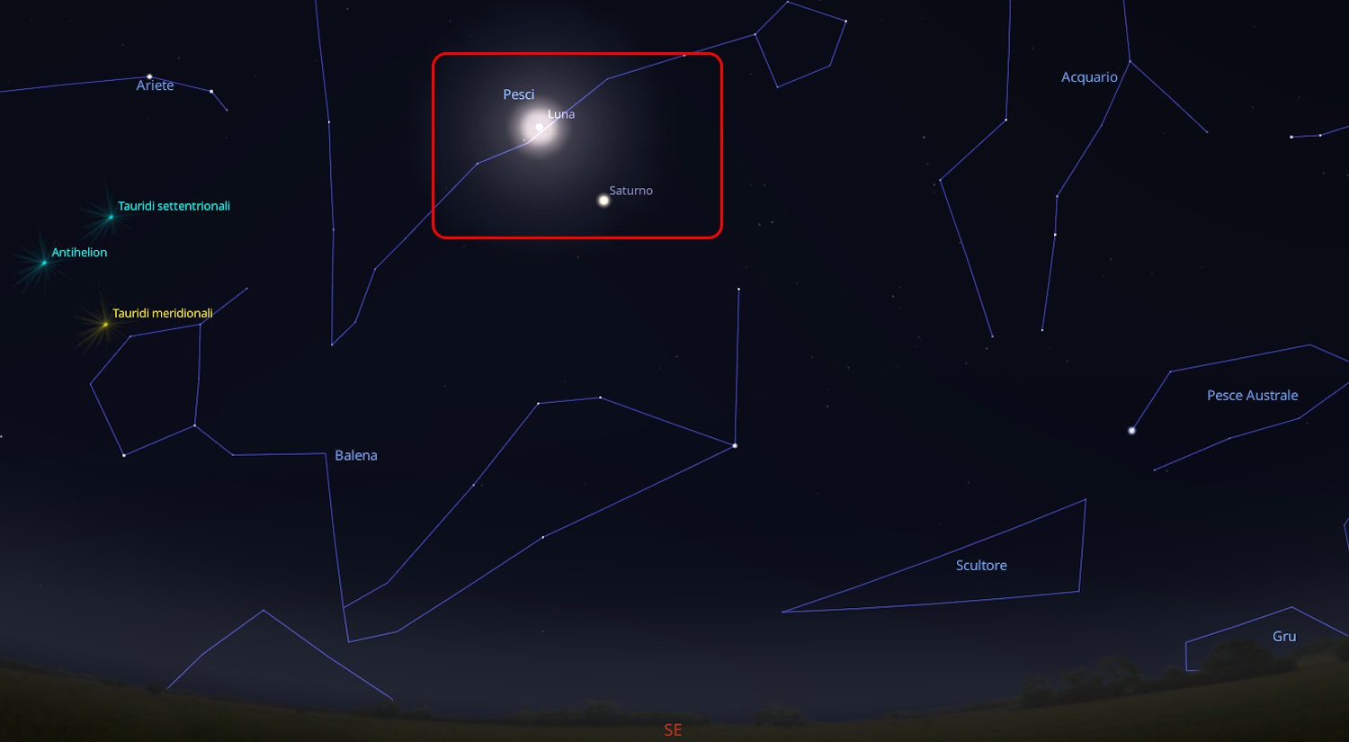 bacio luna saturno 24 ottobre 2026