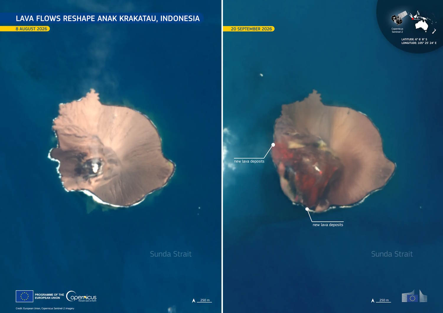 eruzione vulcano indonesia due nuove isole
